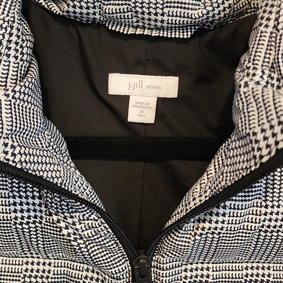 J Jill Houndstooth Long Down Vest Sz M - Picture 4 of 5